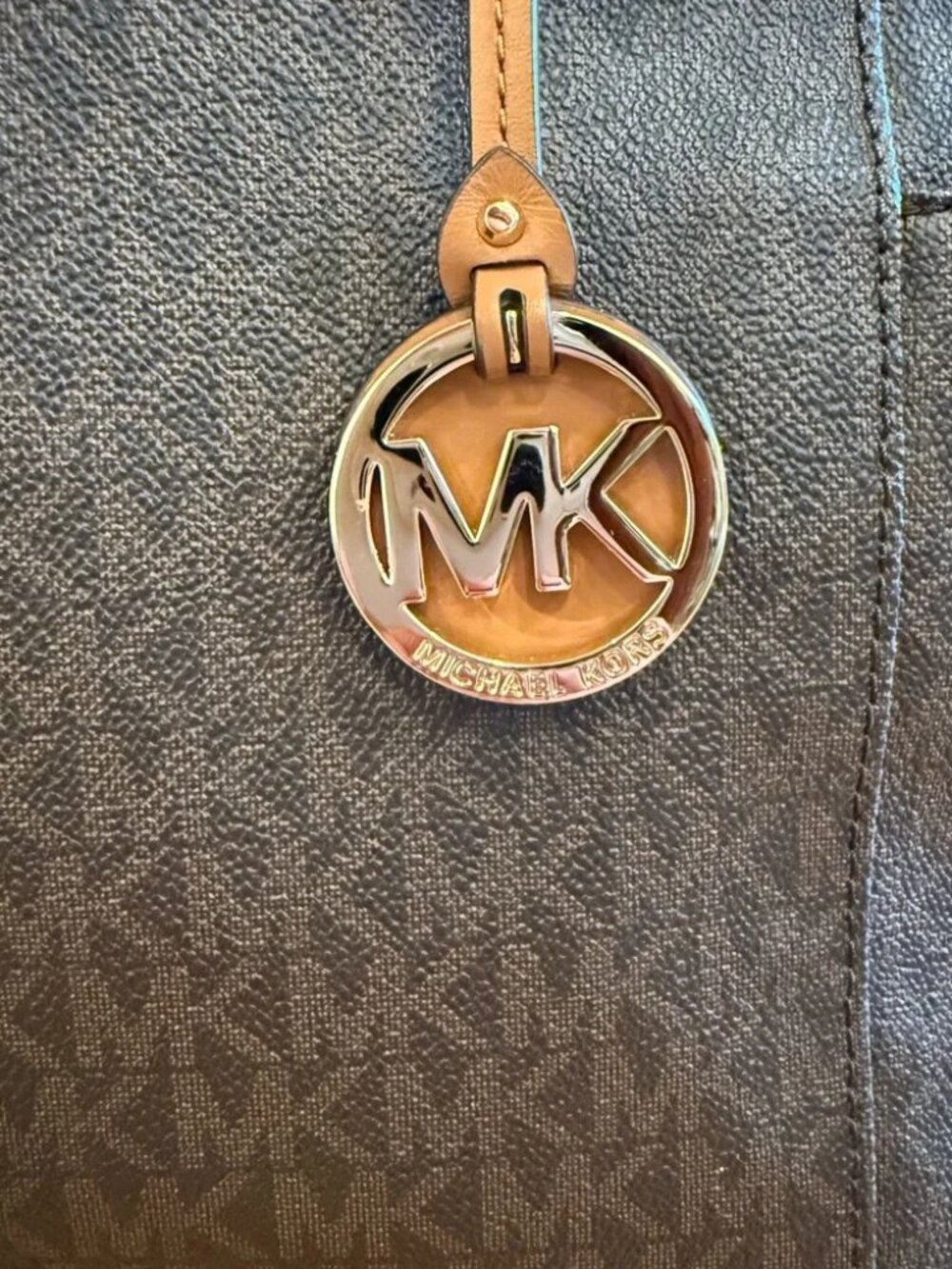 Michael Kors Jet Set Large Travel Shoulder Signature Tote Brown/Tan EUC - Picture 2 of 15